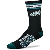For Bare Feet Youth Philadelphia Eagles 4-Stripe Deuce Quarter-Length Socks