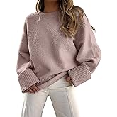 ANRABESS Women's Oversized Sweaters 2025 Long Sleeve Fuzzy Knit Casual Chunky Pullover Sweater Fall Outfits Clothes