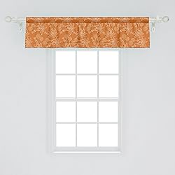 Ambesonne Burnt Orange Window Valance, Dandelions