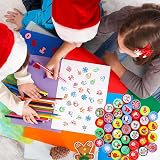 KAHEIGN 54Pcs Christmas Self-Inking Stamps 27 Styles Santa Snowflake Xmas Kids view 6