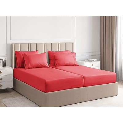 Buy Split King Size Sheet Set 7 Piece Set Hotel Luxury Bed Sheets Extra Soft Deep Pockets Easy Fit Breathable Cooling Wrinkle Free