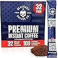 Blackout Coffee Colombian Arabica Instant Coffee, Strong Aromatic, Fresh Roasted in the USA, Premium Coffee Single Serve Packets, 32 Count