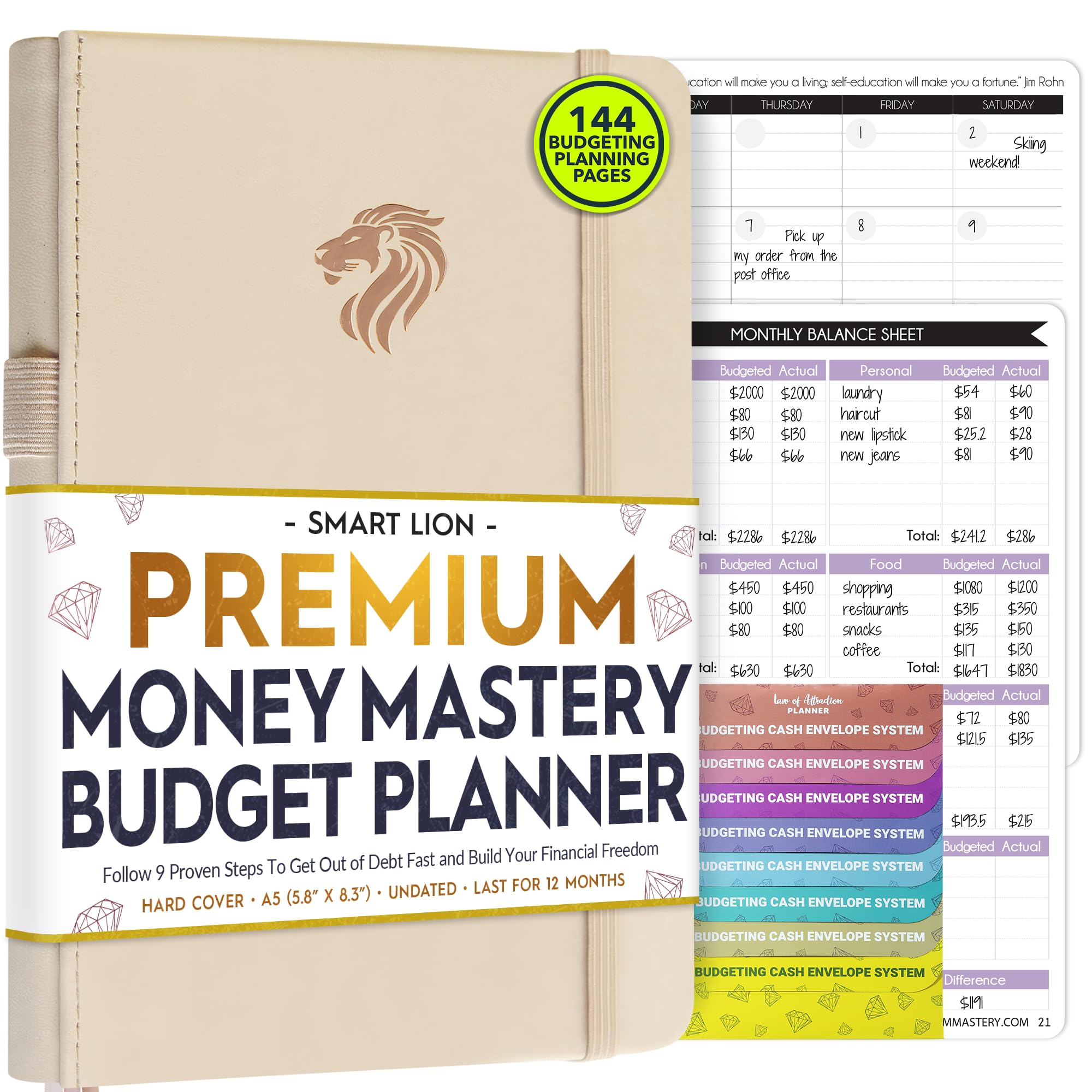 Photo 1 of Financial Planner - Monthly Budget Planner with Cash Envelopes & Monthly Bill Organizer | A 12-Month Journey to Financial Freedom | Bill Payment Tracker Organizer, Debt, Expense Tracker & Money Saving