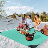 Odoland Outdoor Pocket Travel Blanket Beach Mat Waterproof Sand Proof Green L view 7