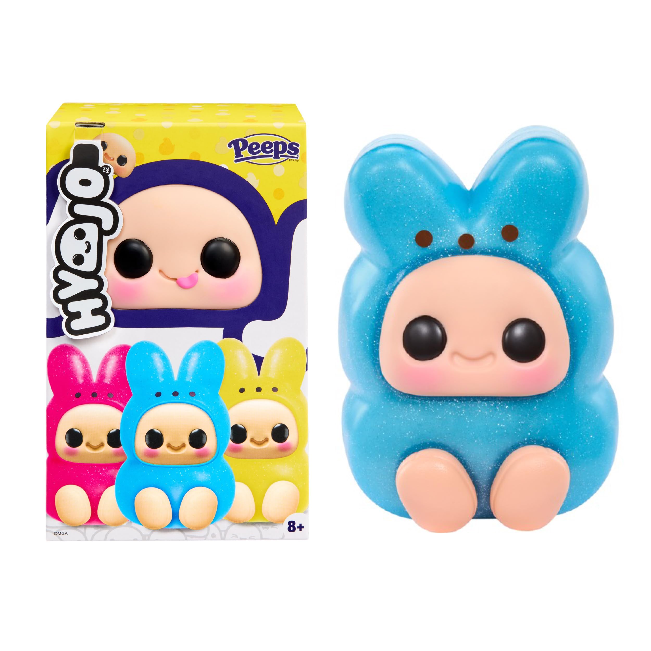 Hyojo Peeps Marshmallow Bunny Series, Blind Box Collectible Plush, Limited Edition Toy Gift for All Ages, 3 to Collect, Pink, Yellow and Blue