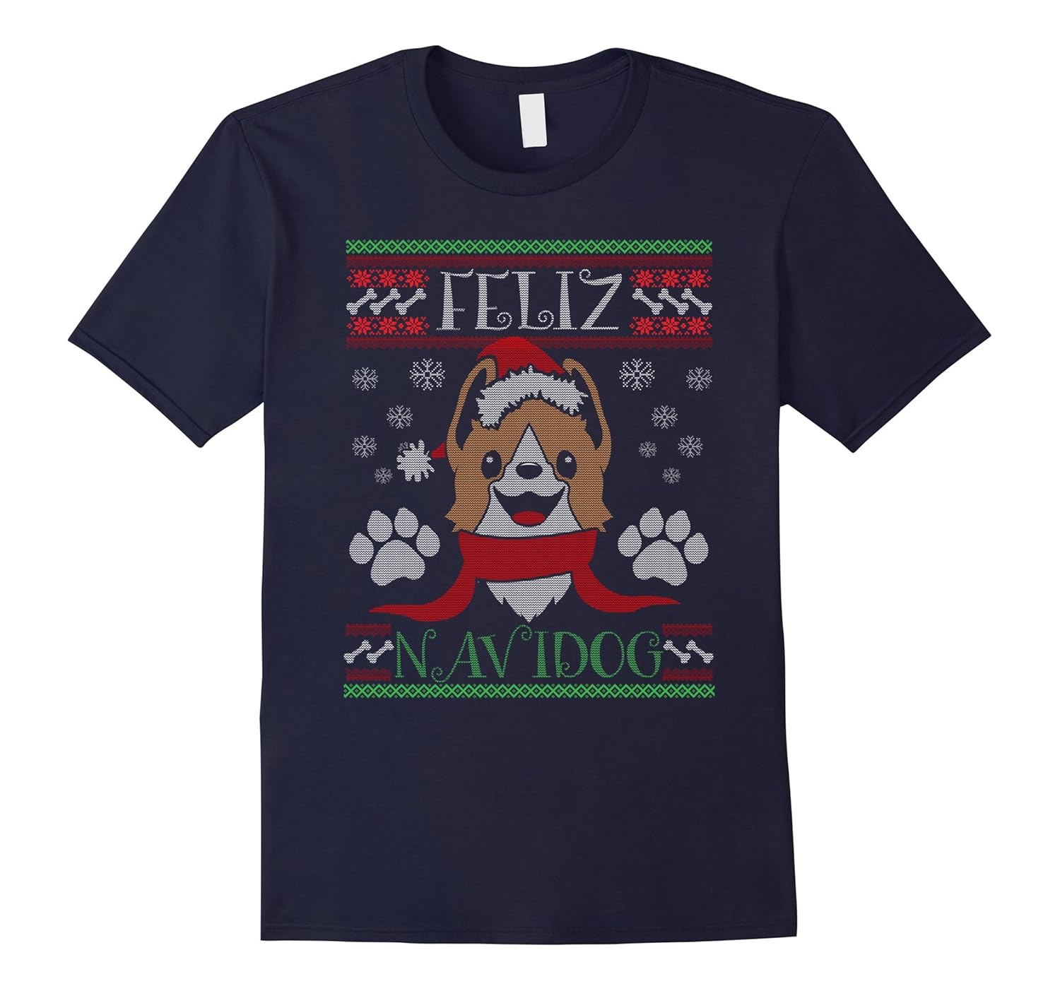 Feliz Navidog Dog Shirt Ugly Christmas Tee Gift-ANZ