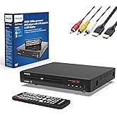 Philips DVD Players for TV with HDMI Port 1080P All Region HD DVD Player for Smart TV USB Input Remote Control Device, Mini DVD CD Player for Home Stereo System, HDMI and RCA Cable Included