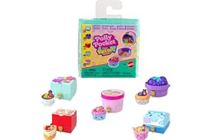 Polly Pocket Micro Dolls & Compacts with Toy Cars, Food Theme Vehicle Collection, Tiny Take Out Reveal Assortment with Surprises
