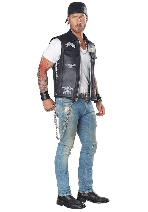 Buy Biker Vest Costume Adult Large Black Online at Low Prices in India