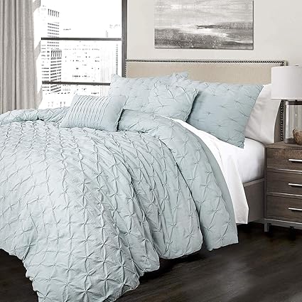 Amazon Com K U P 5 Pc Blue Beautiful Comforter Set Full