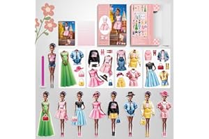 BVI BOOMERVIVI Magnetic Dress Up Doll, Magnet Princess Clothes Puzzles for Toddler, Dress Up Game Travel Toys, DIY Magnetic Paper Dolls for Girls Age 4-7, Learning Created Imagine, Birthday (Eva)