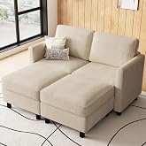 Belffin 58.3" 4 Seats Sleeper Sofa Modular Sectional Sofa,Beige | Flexible Modular，Storage Seat，Solid Wood Frame，Washable Cover