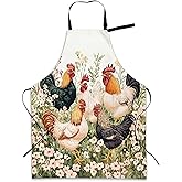 LYIXXIY Kitchen Apron with Pocket,Waterproof Adjustable Neck and Long Ties, Cooking Baking Gardening Painting Apron for Women