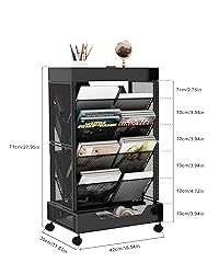 UMDONX Rolling Book Cart Double-Sided Large