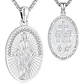 Eusense Saint Necklace Sterling Silver 925 Protection Jewelry for Men Women Patron St Medals Amulet Pendant