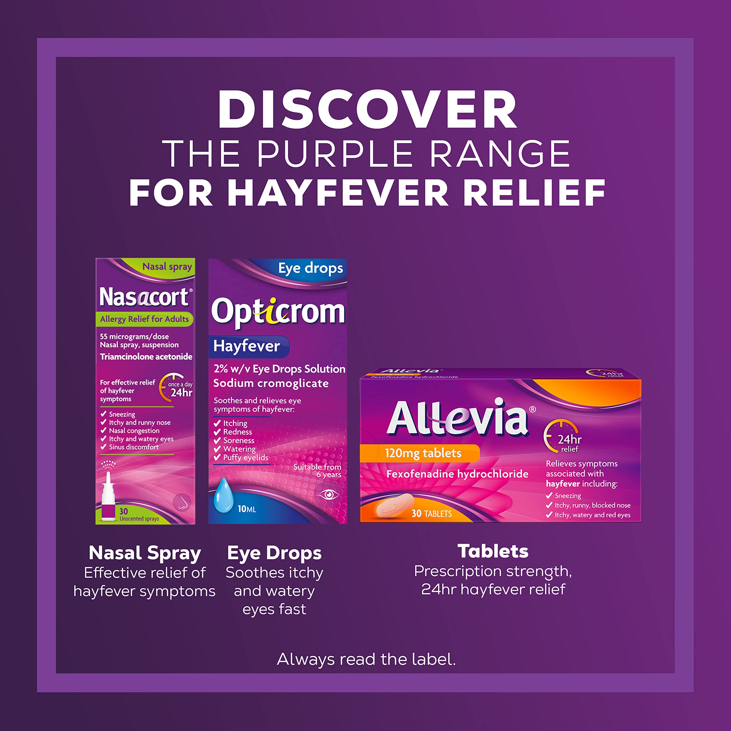 Allevia Hayfever Allergy Tablets, Prescription Strength 120 mg Fexofenadine, 24hr Relief Acts Within 1 Hour, Including Sneezing, Watery Eyes, Itchy and Runny Nose, 7 Tablets