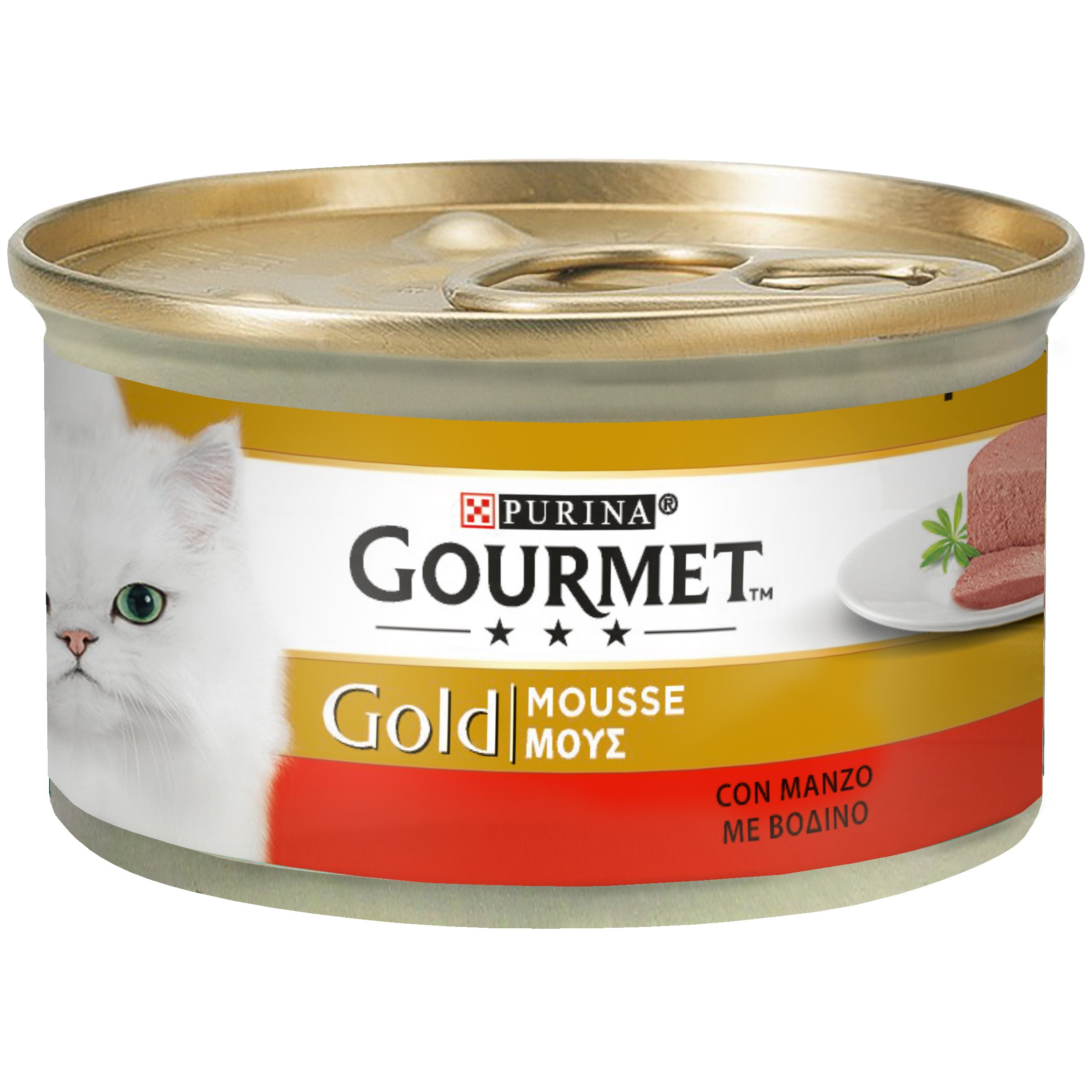 Gourmet Gold Mousse for the Cat, with Beef, 85g(Pack of 24)