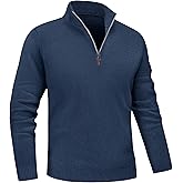 MAGNIVIT Men's Sweater Quarter Zip Pullover Fall Winter Spring Knitted Solid Color Sweater