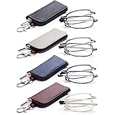 WENS JOOY 4 Pack Compact Reading Glasses Pocket Foldable Readers for Women Men