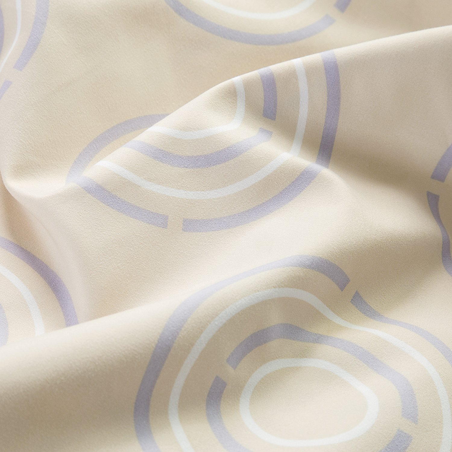 Duvet Cover Set with Zipper Closure-Circle Khaki Printed Pattern,Twin (66\