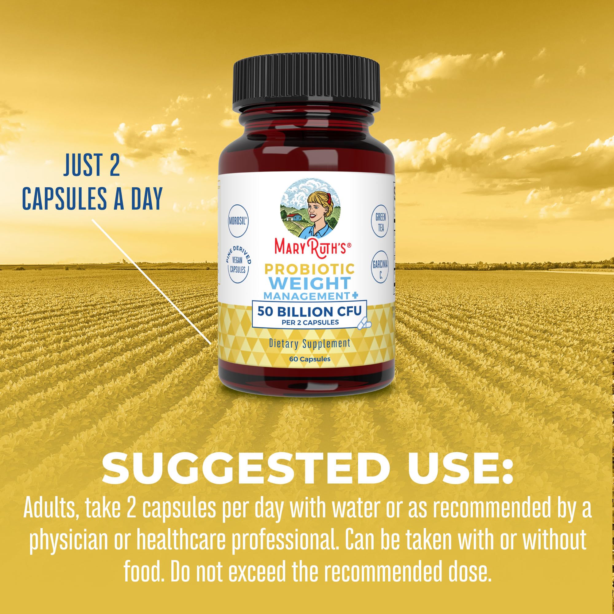 MaryRuth's, Probiotics, Weight+Management, 50 Billion, 60 Capsules