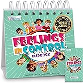 SkillEase Feelings in Control Flip Book, Emotion Chart, ADHD Tool for Kids, Calm Down Corner Supplies, Preschool Learning Act