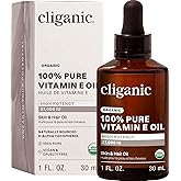 Cliganic Organic Pure Vitamin E Oil for Skin, Hair & Face - 27,000 IU, Non-GMO Verified | Natural D-Alpha Tocopherol