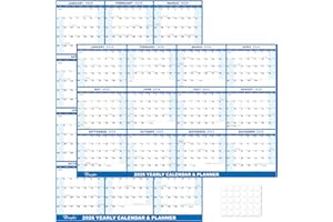 32" x 48" 2026 Wall Calendar, Folded Wet & Dry Erase Wall Calendar 12 Month, Yearly Laminated Annual Calendar 2026, Reversibl