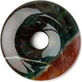 Shamans Market Pi Stone - Fancy Agate - Polished 50mm Gemstone Donut Pendant with 13mm Center Hole for Munay Ki Rite, Meditation &amp; Ceremony