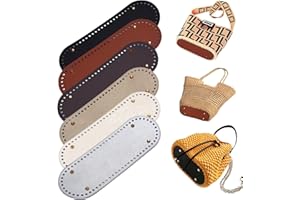 6 Pcs PU Leather Bag Bottom Shaper with Holes for DIY Bag Crochet, Atarvana Oval Bag Bottom Shaper Pads 12x4 Inch for DIY Purse Shoulder Bag Handbag Making Supplies