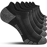 KEECOW Ankle Athletic Running Cushioned Socks for Men & Women No Show Low Cut Sports Cotton Tab Socks 6 Pairs