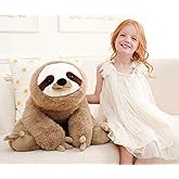 AmyToo Weighted Stuffed Animals, Weighted Sloth Stuffed Animal, Giant Sloth Plush, Toy Gifts for Kids & Adults, Brown, 4.5 lbs, 25 Inch