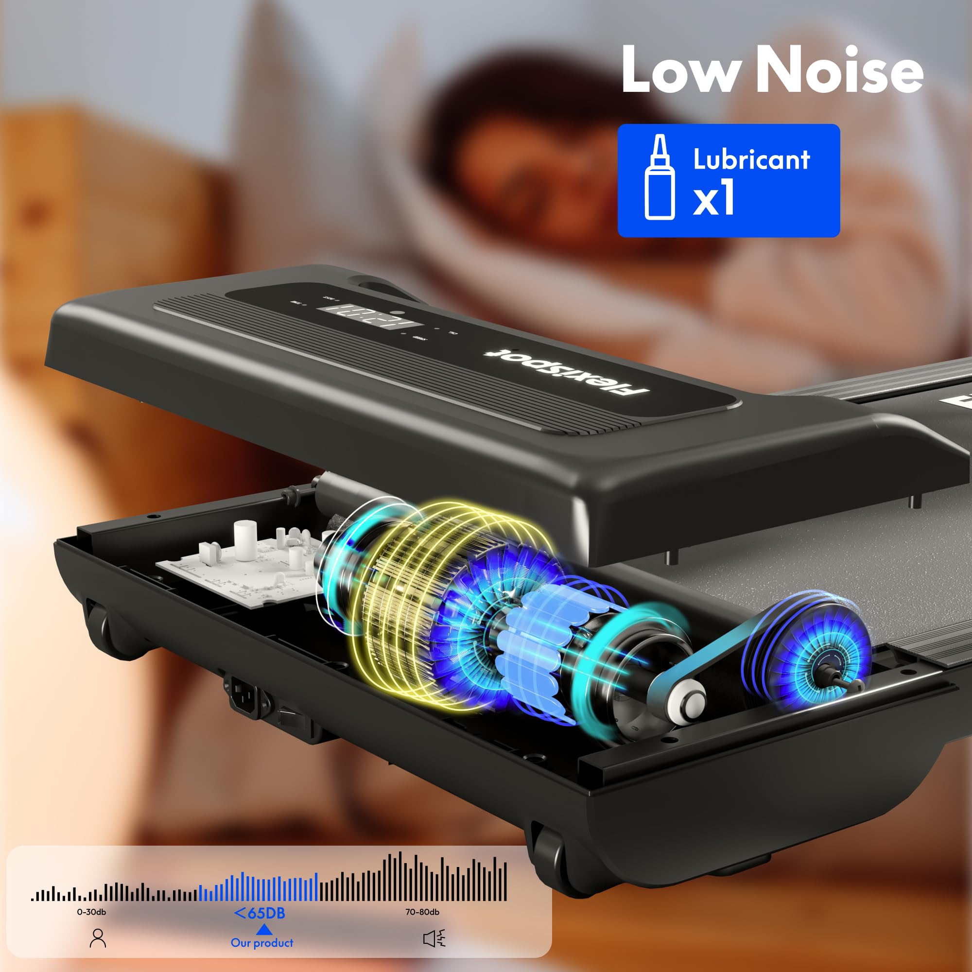 FlexiSpot Laufband Walking Pad für zuhause und Büro bis 120kg, Geräuscharme Laufbänder 1-6km/h, 4 in 1 Tragbares Laufband mit Fernbedienung und LED Display 2