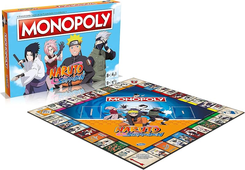 Jogos de tabuleiro MONOPOLY - Edição Naruto: 2-6 jogadores, jogos infantis e adultos, presente perfeito, ideal para noites de jogos, a partir de 8+ anos