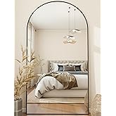 MISSDAY Oversized Arched Full Length Mirror, 81"x41" Black Full Body Mirror with Stand, Floor Mirror Large Free Standing, Leaning or Hanging, Aluminum Frame Mounted Mirrors Wall Mirrors for Bedroom