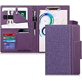 Toplive Portfolio 3 Ring Binder, Business PU Leather Padfolio Organizer Case, Executive Portfolio Folder for Interview Resume Conference 12.8" x 9.5", Black