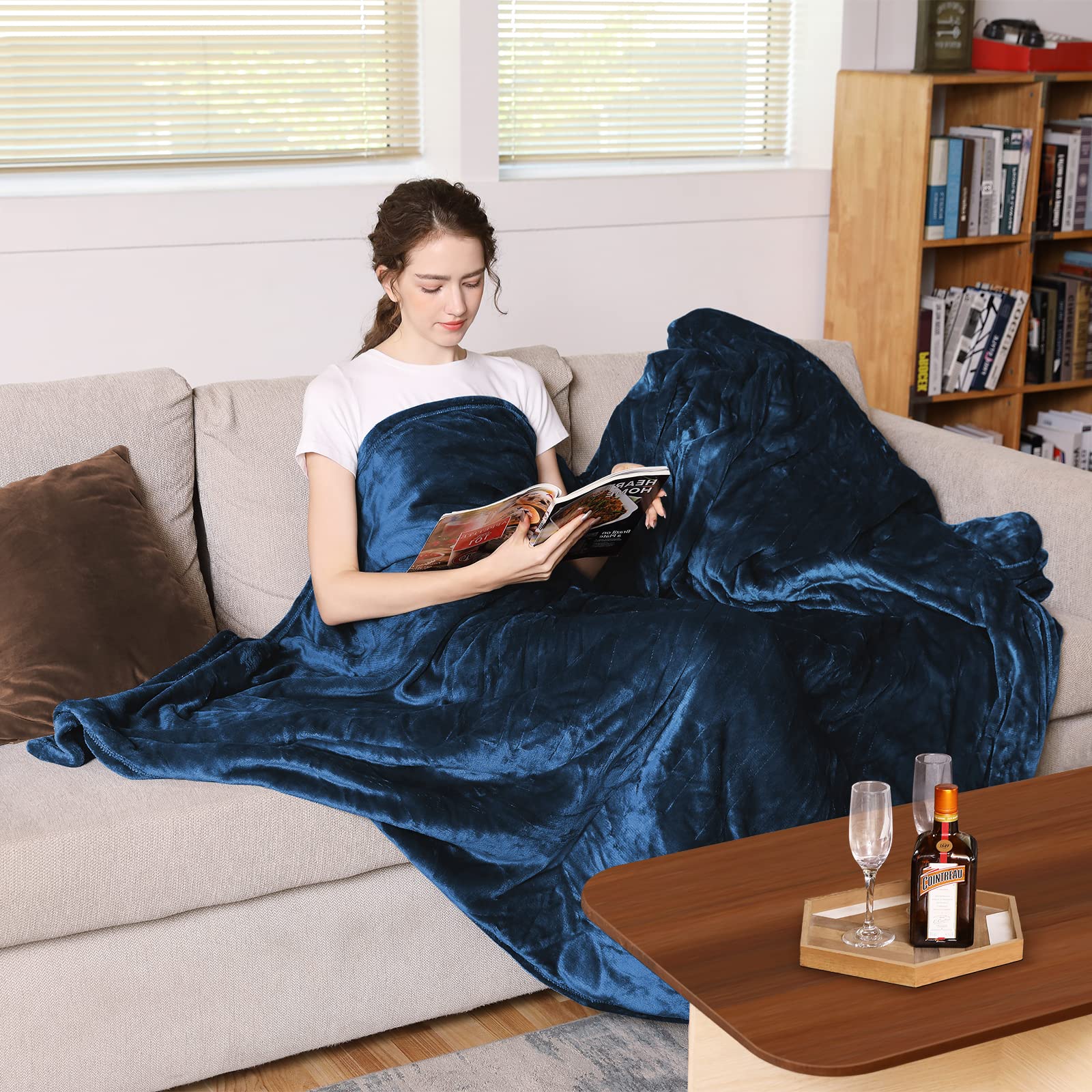 Photo 1 of ***DAMAGED - SEE NOTES/PICTURES***
Vagueior Electric Heated Blanket Full Size 72'' x 84'' Extra-Warm Lightweight Cozy Luxury Electric Blanket Machine Washable with 3 Heating Levels Auto-Off Machine Washable - Blue ETL Certification