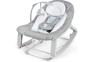 Ingenuity Keep Cozy 3-in-1 Grow with Me Vibrating Baby Bouncer, Seat & Infant to Toddler Rocker, Vibrations & -Toy Bar, 0-30 Months Up to 40 lbs (Weaver)