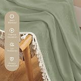 Joydeco Sage Green Boho Curtains 108in 2 Panels Rod Pocket Semi Sheer view 6