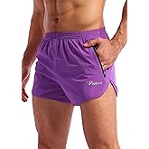 Pudolla Men’s Running Shorts 3 Inch Quick Dry Gym Athletic Workout Shorts for Men with Zipper Pockets