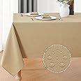 Veblandy Faux Linen Rectangle Tablecloth Waterproof 60x84 inch Table Cloth Stain and Wrinkle Resistant Washable, Decorative Fabric Table Cover for Dining, Kitchen, Wedding and Parties, Coffee