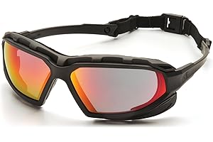 Pyramex Safety Highlander XP Eyewear, Black-Gray Frame/Amber Anti-Fog Lens