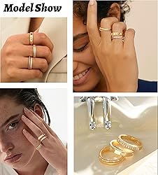 TOSGMY Love Friendship Lucky Ring Cubic Zirconia