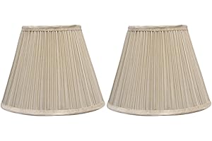 Urbanest Set of 2 Mushroom Pleated Softback Lamp Shade, Faux Silk, 5-inch by 9-inch by 7-inch, Cream, Spider