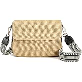 NEICOA Small Faux Straw Purses for Women Raffia Beach Purse Crossbody Bag for Women Vacation Summer Travel
