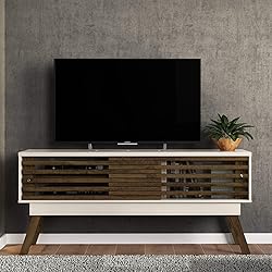 Furnishinings Rack Mesa para TV hasta 60" Moderno Elegante (Natural - Off White) (Off White/Savana)