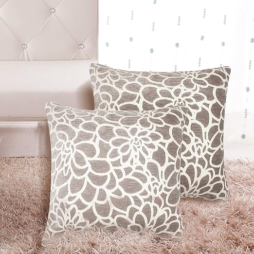 MRNIU Cushions With Covers 45 x 45 Gray Padding Decorative Cushions