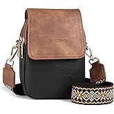 GAEKEAO Vegan Leather Small Crossbody Bag for Women Mini Cell Phone Cross Body Purses Floral Wallet with Card Slots For Girls