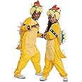 Disguise Bowser Costume Hooded Jumpsuit, Official Super Mario Character Costume for Kids