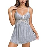Hamefen dream love Women's Lingerie Sexy Nightwear Spaghetti Strap Nightgown Babydoll Chemise S-XXL